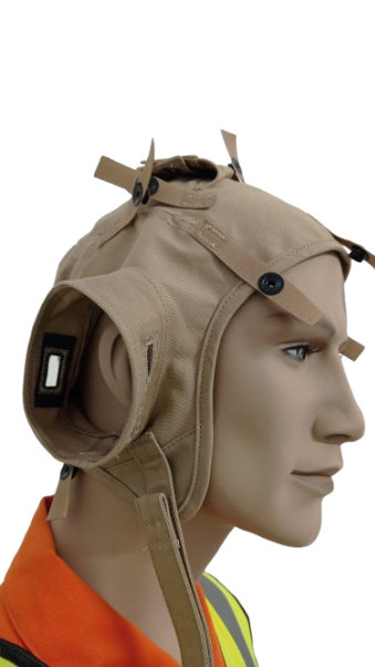 Caschetto da ponte volo in gabardine khaki — vista laterale sinistra