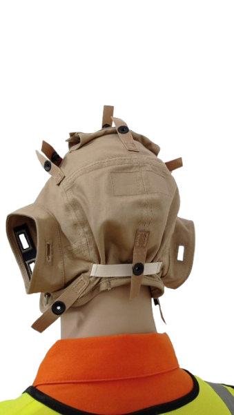 Caschetto da ponte volo in gabardine khaki — vista posteriore
