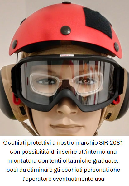 Occhiali protettivi SIR-2081 con predisposizione per lenti graduate