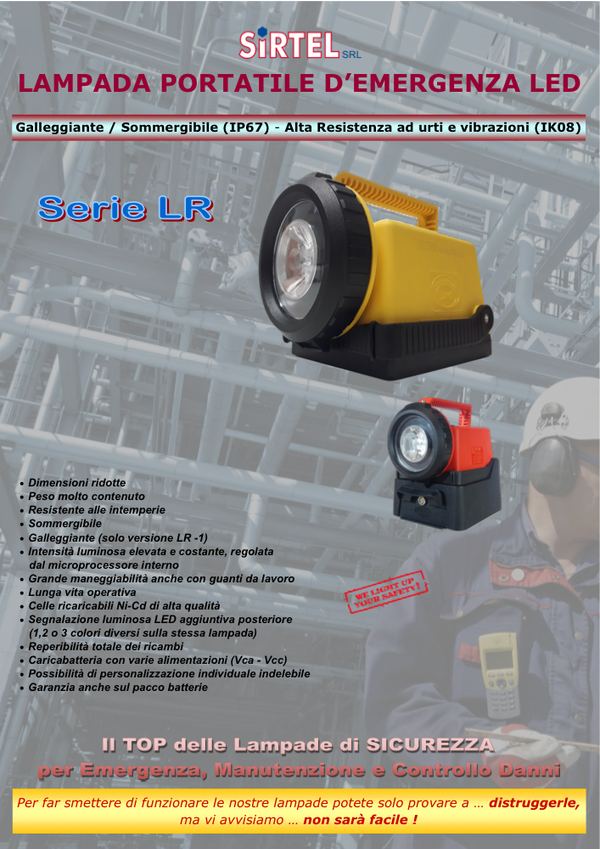 Copertina Lampada portatile ricaricabile LR (uso manutentivo)